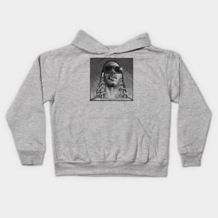 Stevie Wonder Pencil Art Kids Hoodie